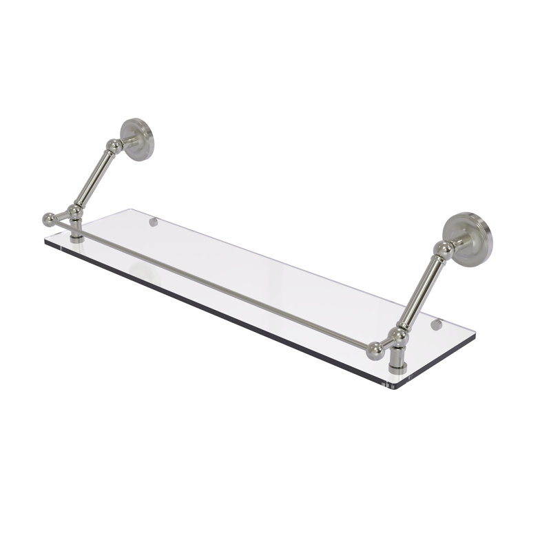 Tablette flottante avec barre de galerie Alcott, Nickel satiné, H 8 po x l 30 po x P 8,6 po