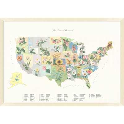 National Bouquet Map Print by Nathan Turner
