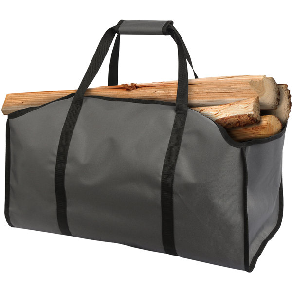 Rebrilliant Log Carrier Bag, Waxed Canvas Firewood Tote Bag, Heavy Duty ...