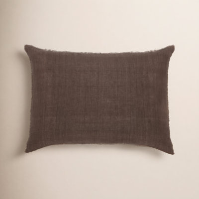 Hunter Fringed Linen Reversible Throw Pillow