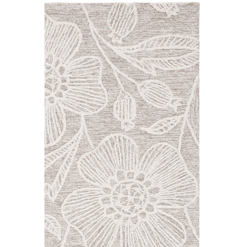 Jardin Hand Tufted Wool Floral Rug, Rectangle 4' x 6'