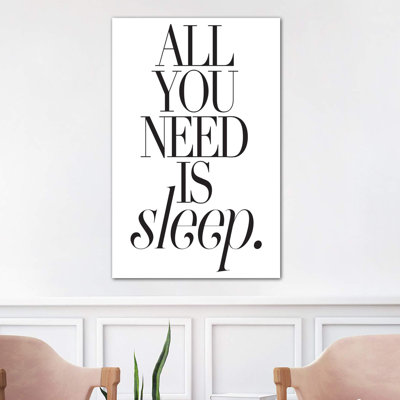 All You Need Is Sleep by Honeymoon Hotel - Wrapped Canvas Print