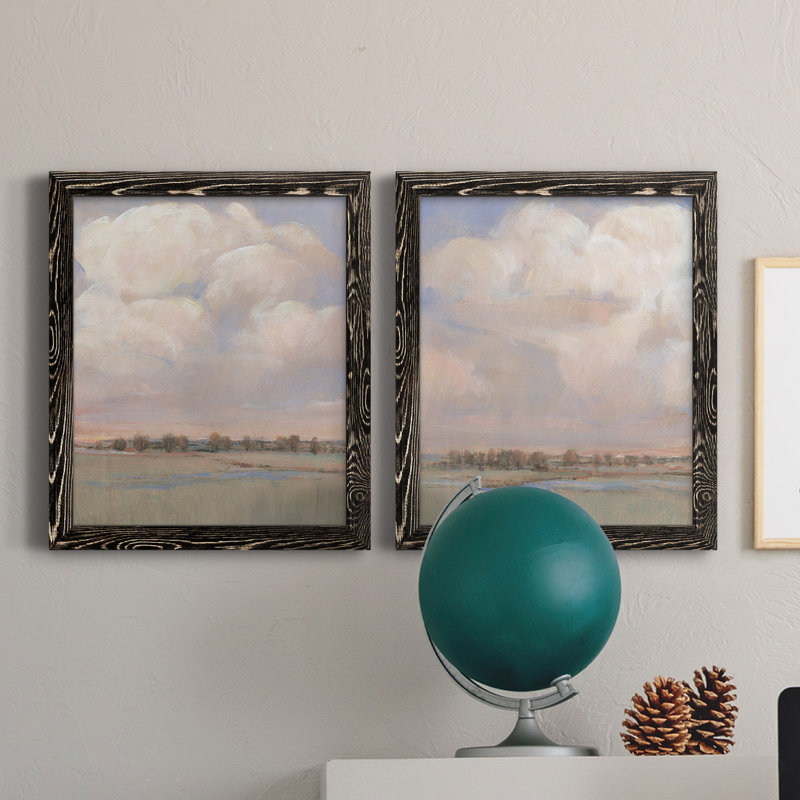 «Billowing Clouds I», ensemble de 2 reproductions d'art sur toile, H 24 po x l 36 po x P 1,5 po, Toile avec cadre noir