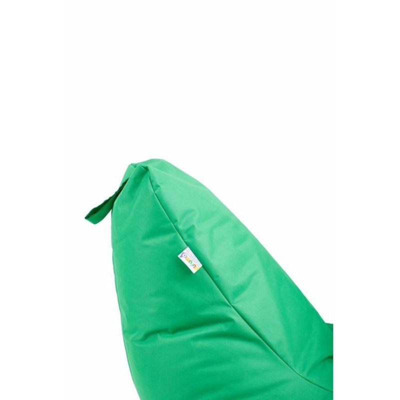 Fauteuil à billes vert de qualité supérieure, 29,5 po x 21,7 po | 100% polyester avec tissu impertex imperméable | Rembourrage écologique en billes de polystyrène recyclées | Housse amovible à fermeture à glissière, parfaite pour les salons et la détente