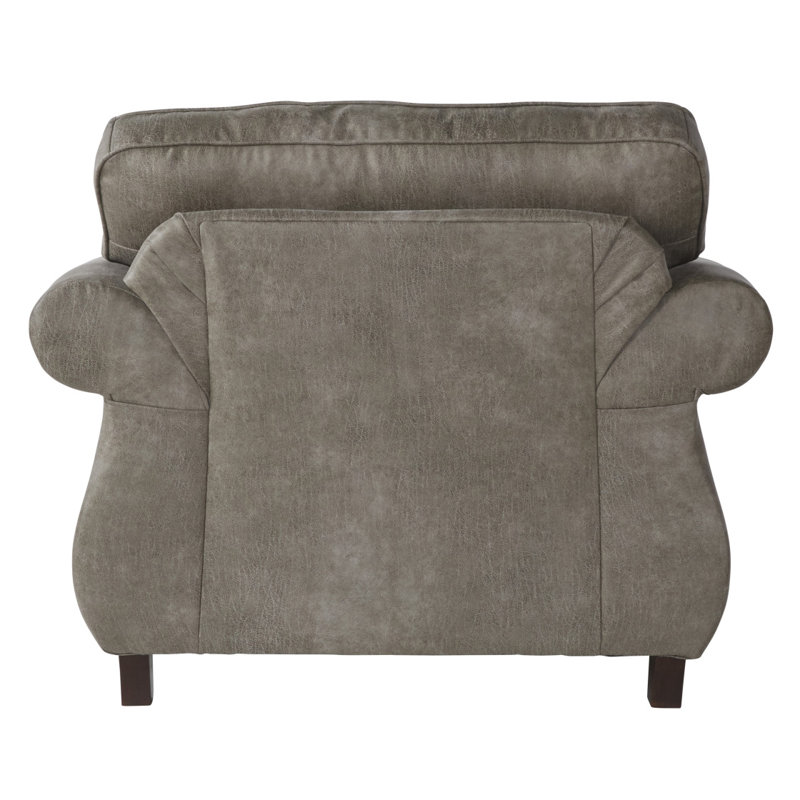 Chaise cloutée en similicuir, Gris