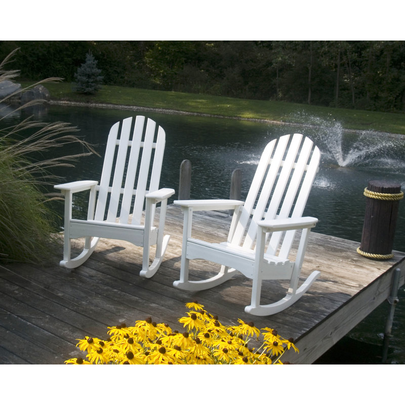 POLYWOOD Classic Adirondack Rocking Chair, White