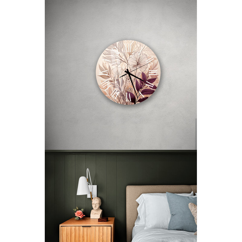 Horloge murale ronde en verre trempé délicat 24 po, Doré