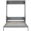 Grand lit avec bureau, lumières à DEL, station de charge - gris, mur peu encombrant pour les petites pièces, design moderne et contreplaqué, éclairage intégré gris facile à assembler, ports, bureau à domicile idéal ou invité