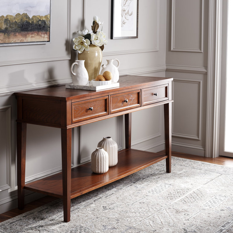 Console en bois de pin 60 po Yelena, Sépia