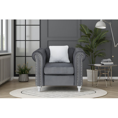 Ensemble de 2 chaises en velours Latonya