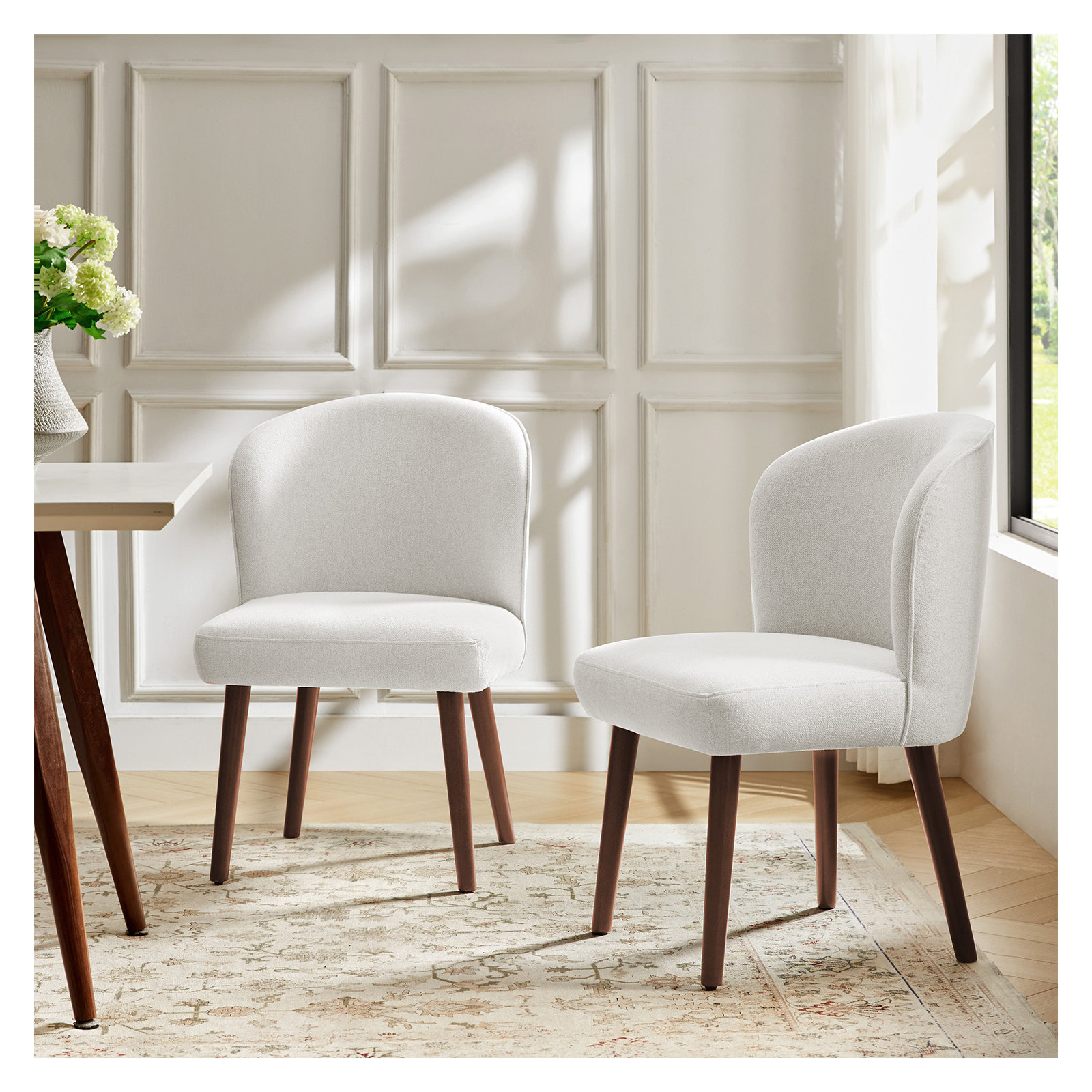 Davia Upholstered Dining Chair, White