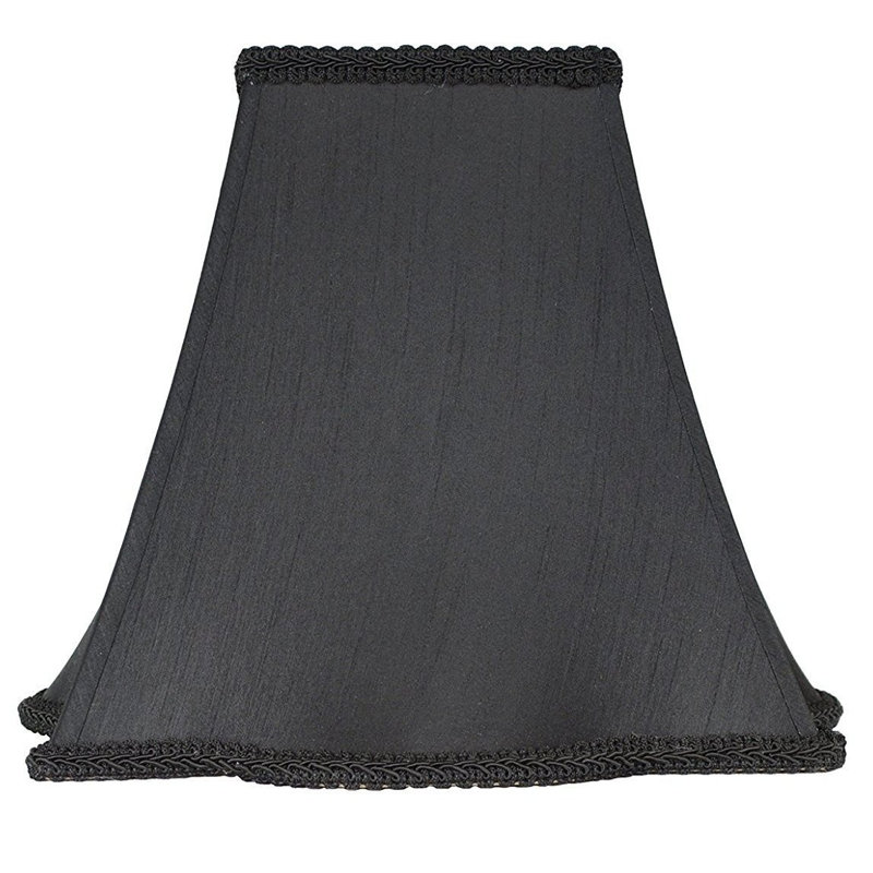 Abat-jour cloche en soie / shantung (araignée), Noir, H 8 po x l 10 po x P 10 po