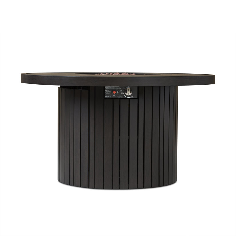 Real Flame Calvin 44" Round Metal Propane Fire Pit Table With Hidden Tank, Bronze Coral