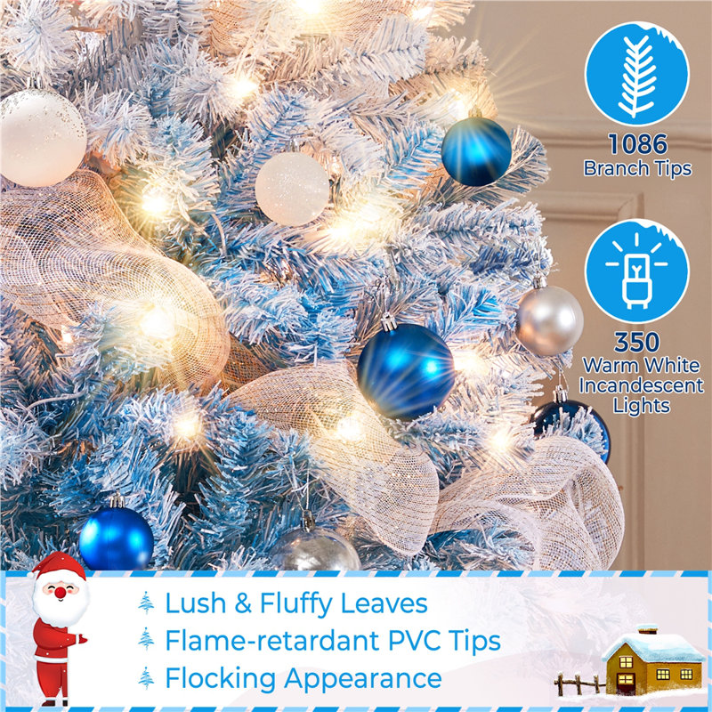 Pre-lit Pencil Artificial Christmas Tree, 7'5"