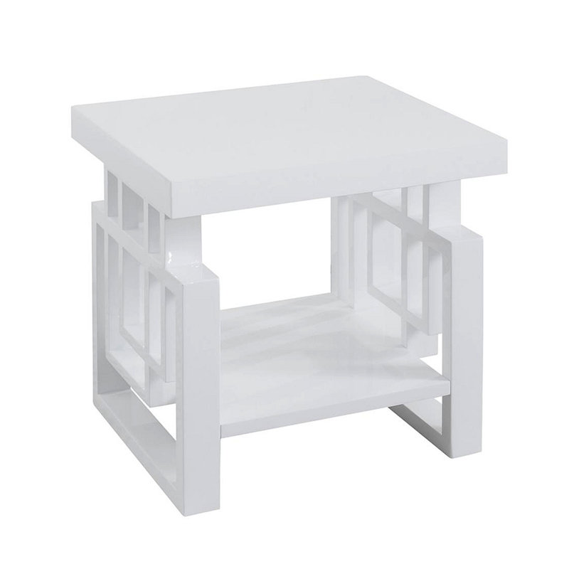 Rectangular End Table With Bottom Shelf