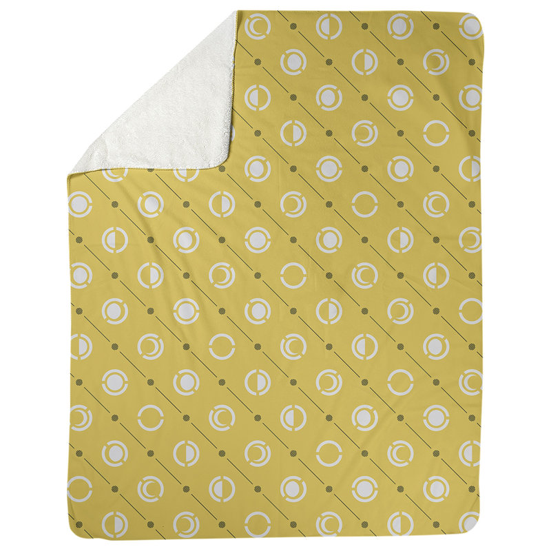 Couverture polaire moon phases, l 60 po x L 80 po, Jaune / Noir