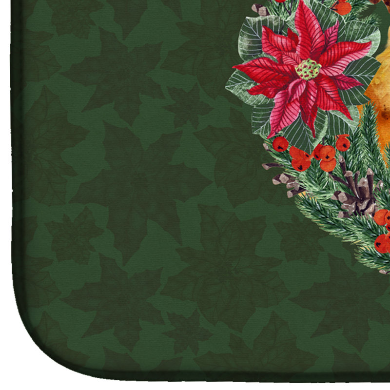 Tapis de séchage à couronne de brabant griffon bruxellois poinsettia small