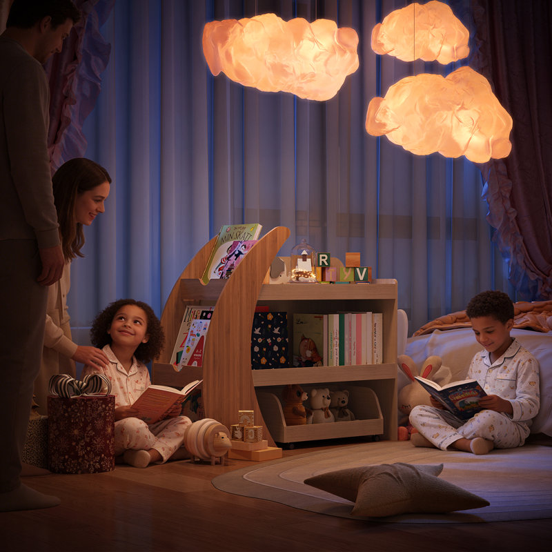 Bibliothèque pour enfants avec rangement pour jouets et tiroir à roulettes, bibliothèque en bois Montessori pour tout-petits et enfants
