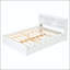 Full Size Bed with Trundle and Bookcase Headboard – White