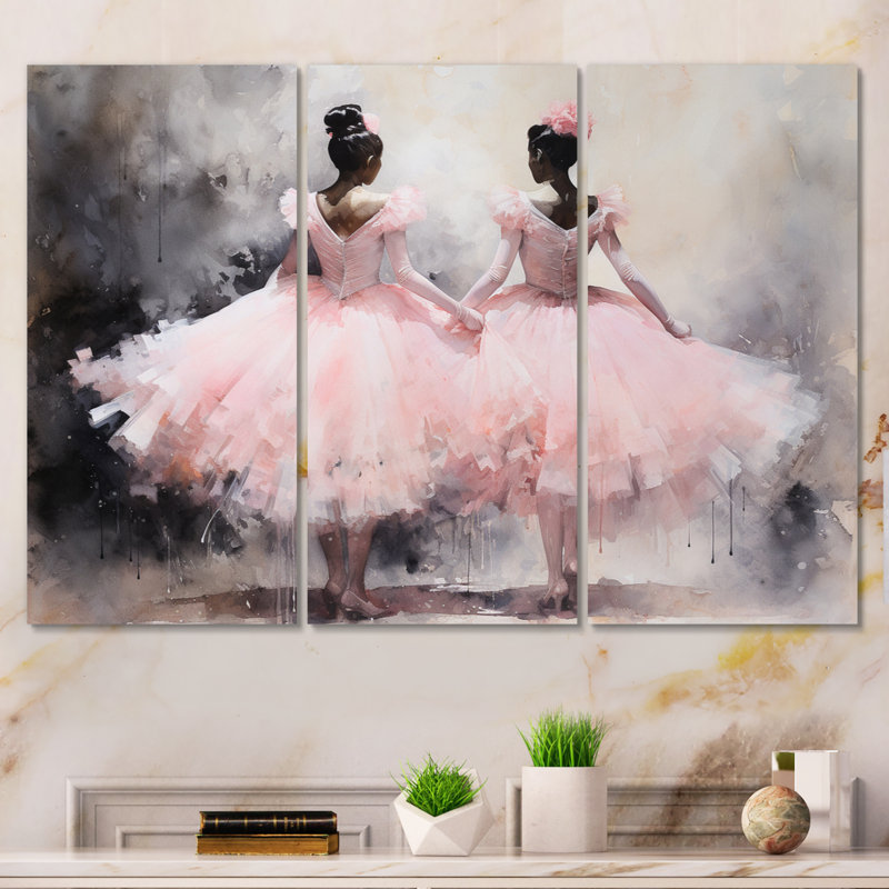 «Pink Ballet Dance I», ensemble de reproductions d'art mural, H 28 po x l 36 po x P 1 po