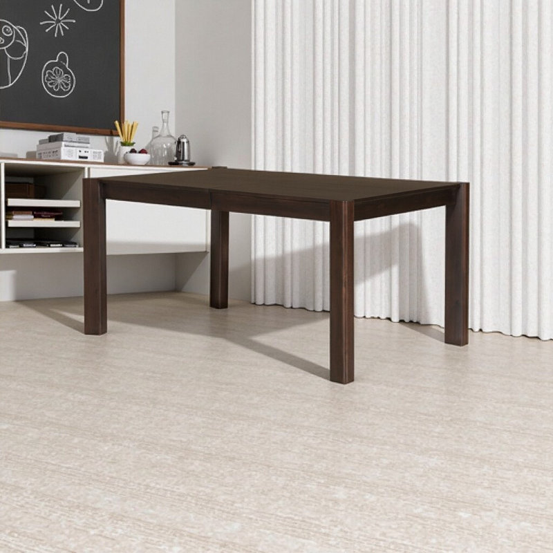 Table de salle à manger extensible de style campagne moderne - extensible de 59 po à 73 po, noyer, Brun