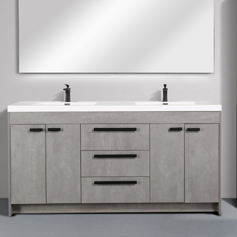 Ensemble de meuble-lavabo double mural 75 po Kiskimere