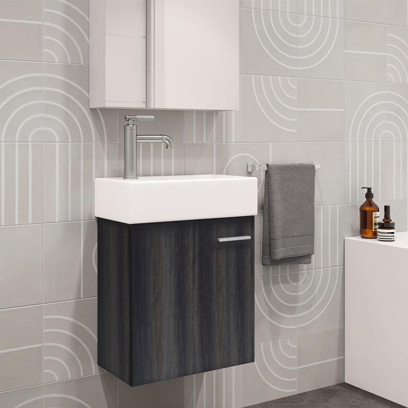 Meuble-lavabo mural 18 po Colmer, Noyer noir