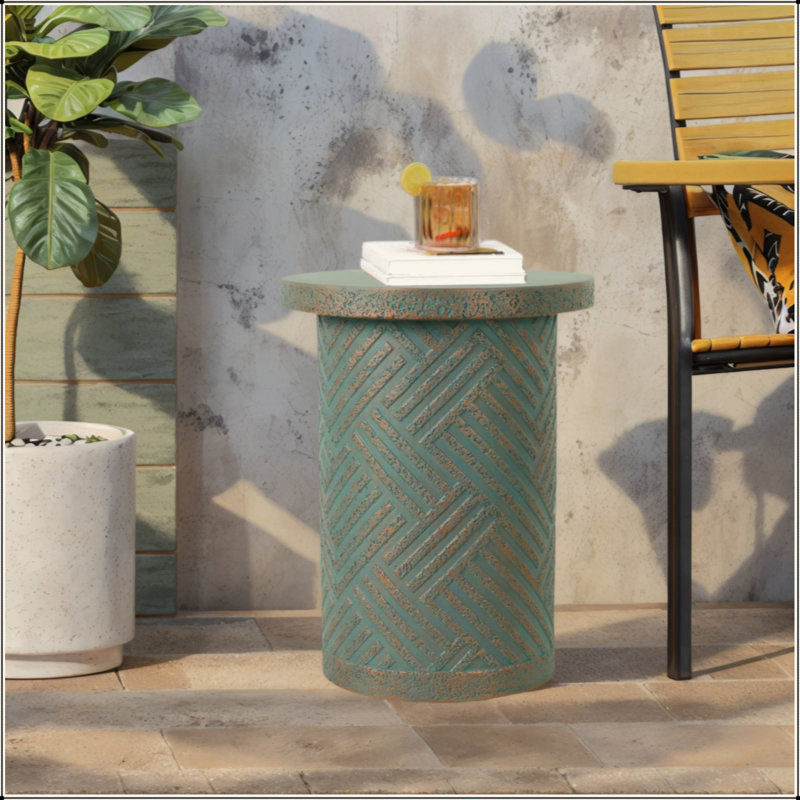Tables de bout d'extérieur pour le patio, table d'appoint de jardin, petite table d'appoint ronde ronde pour l'extérieur, tabouret de jardin en souche d'arbre pour l'intérieur et l'extérieur