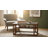 Rectangular Coffee Table with Wood Shelf and Marble Top, Mid-Century Modern Living Room Table in Walnut Wood Finish, Small Storage Coffee Table, 40"
