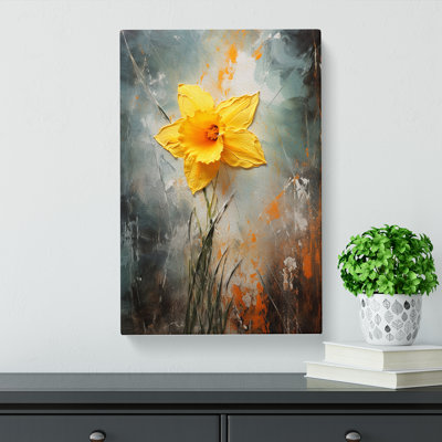 Daffodil Flower Action Painting No.4 - Print
