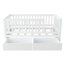 Lit convertible pour tout-petits en bois massif 3in1 Evolve avec tiroirs de rangement et garde-corps amovibles-130594144