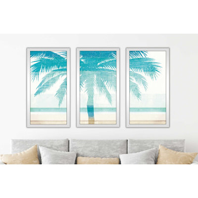 Beachscape Palms II - 3 Piece Picture Frame Print -  Bay Isle Home™, BYIL2243 44480889