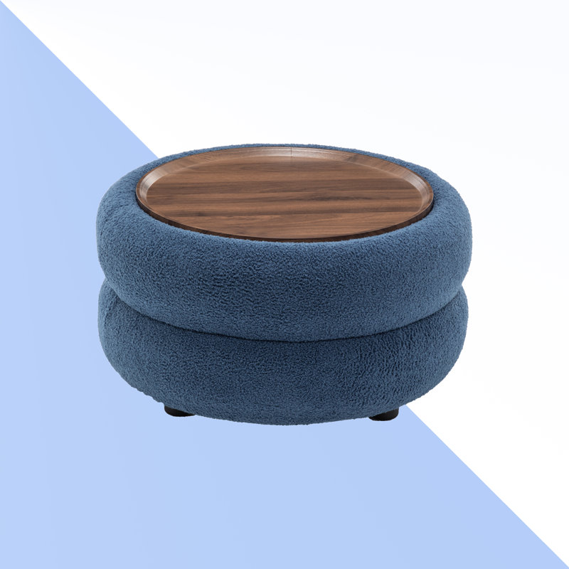 Round Coffee Table With Storage, Navy