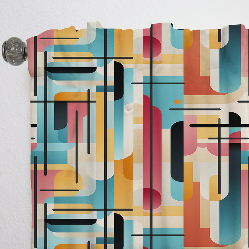 Rideau moderne en velours - obscurcissant - 1 panneau Modern Bold Stripes, L 52 po x L 90 po
