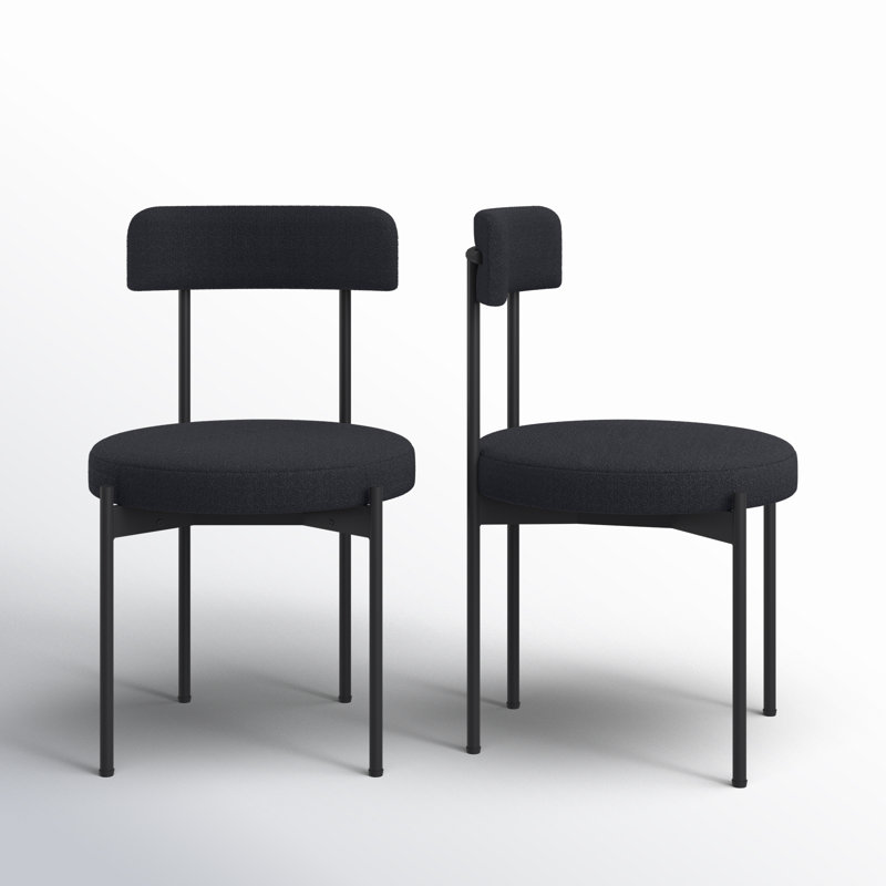 Liana 20'' H Boucle Upholstered Side Chair, Black