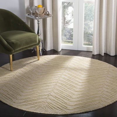 Geraro Martha Stewart Hand Tufted Wool/Viscose Geometric Rug in Oolong Tea Green