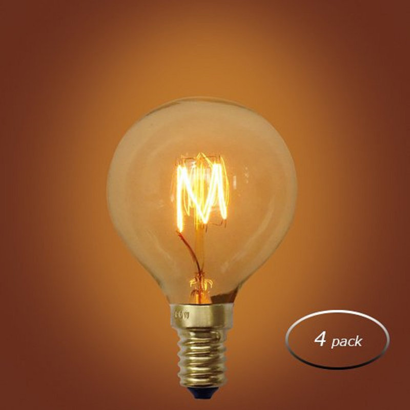 Ampoule incandescente à intensité variable G16.5 de 40 watts Abramina, blanc chaud (2700K), culot E12 / candélabre