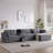 Modular Sectional Sofa with Storage Console and Movable Ottoman-1249968917