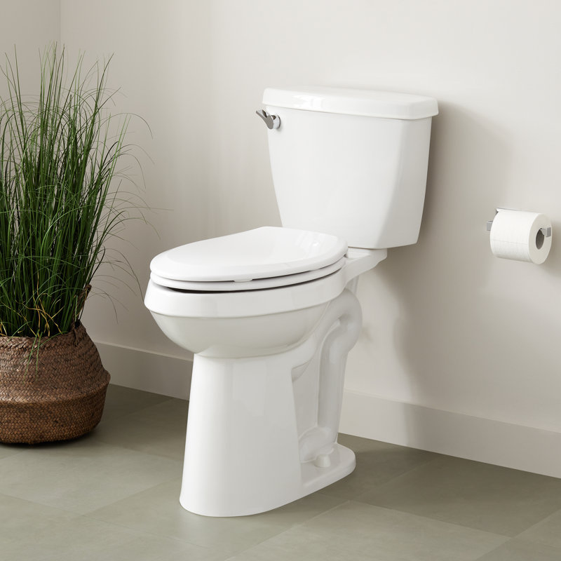 Bradenton Two-Piece Elongated Toilet with 14" Rough-In - 19" Bowl Height - Polished Nickel Handle, 14", Oil Rubbed Bronze