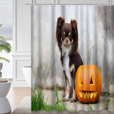 Rideau de douche chien avec 12 crochets