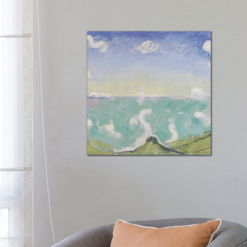 Paysage près de Caux avec nuages ​​​​ascendants - 1917 - Reproduction d'art mural - Toile tendue, 26" x 26", Sans cadre