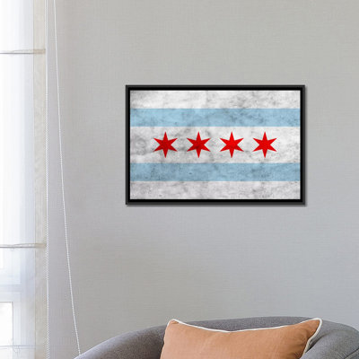 " Chicago Flag, Grunge "