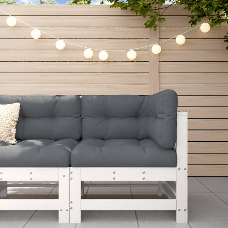 Vidaxl corner sofa made of solid pine wood, White