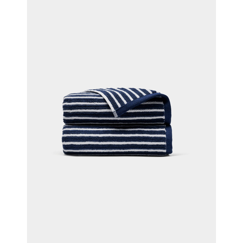 Ribbed Terry, Obsidian Stripe, Hand Towels - 2 Pack