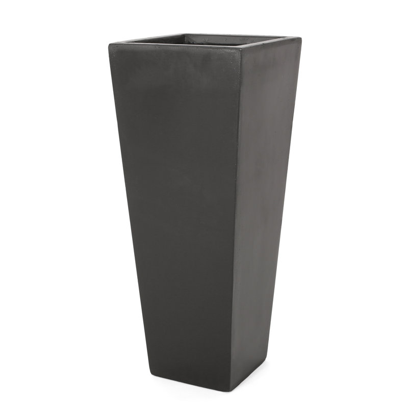 12.63" H X 32.51" W Outdoor Cast Stone Planter, Black - Attractive Garden Accessory Planter 13" 32.5", Decor, Black