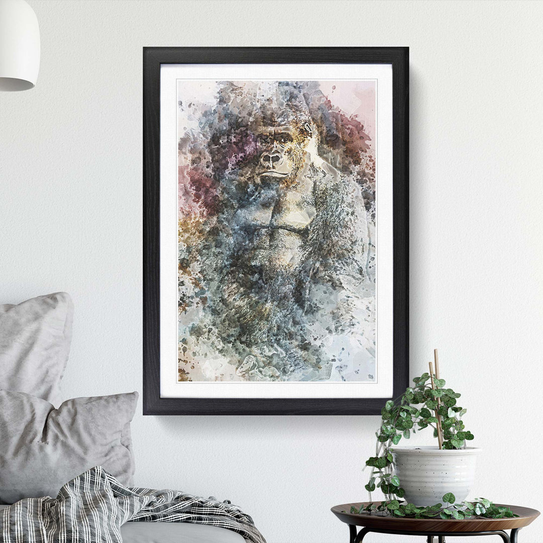The Silverback Gorilla in Abstract - Framed Print