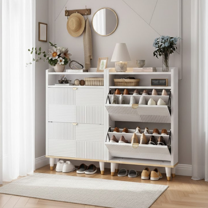 Armoire à chaussures avec 4 tiroirs rabattables