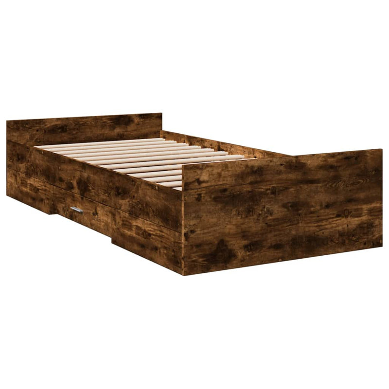 Ousman Bed, Smoked Oak, DE Size - 100 x 200 cm