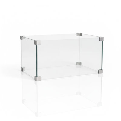 Verre transparent carré de 30 po de caractère trempé pour les brûleurs de foyer, flamme stable à l'épreuve du vent, conception de style sophistiqué pour s'agencer au décor, installation simple et profondeur de 17,85 po, 3,91 po