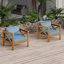 Ensemble de fauteuils club d'extérieur en bois d'acacia avec coussins confortables-2030958364
